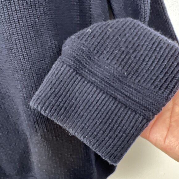 Ted Baker Sweater Men Large Navy Pullover 3/4 Zip Wool Blend Knit Long Sleeve - Picture 10 of 15